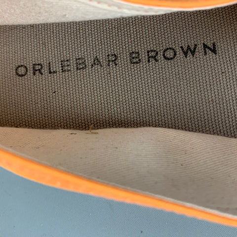 ORLEBAR BROWN Size 11 Orange Solid Cotton Blend Espadrille Loafers
