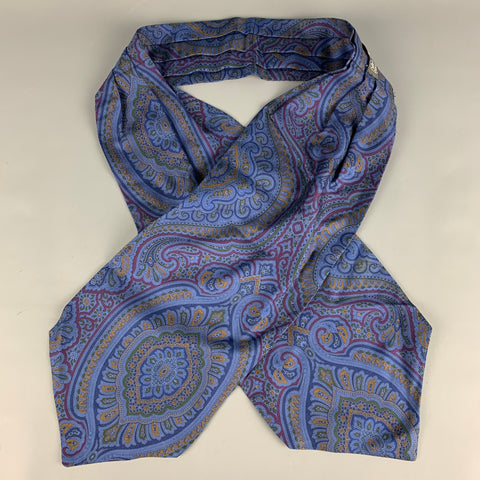 EDSOR Navy Paisley Silk Ascot