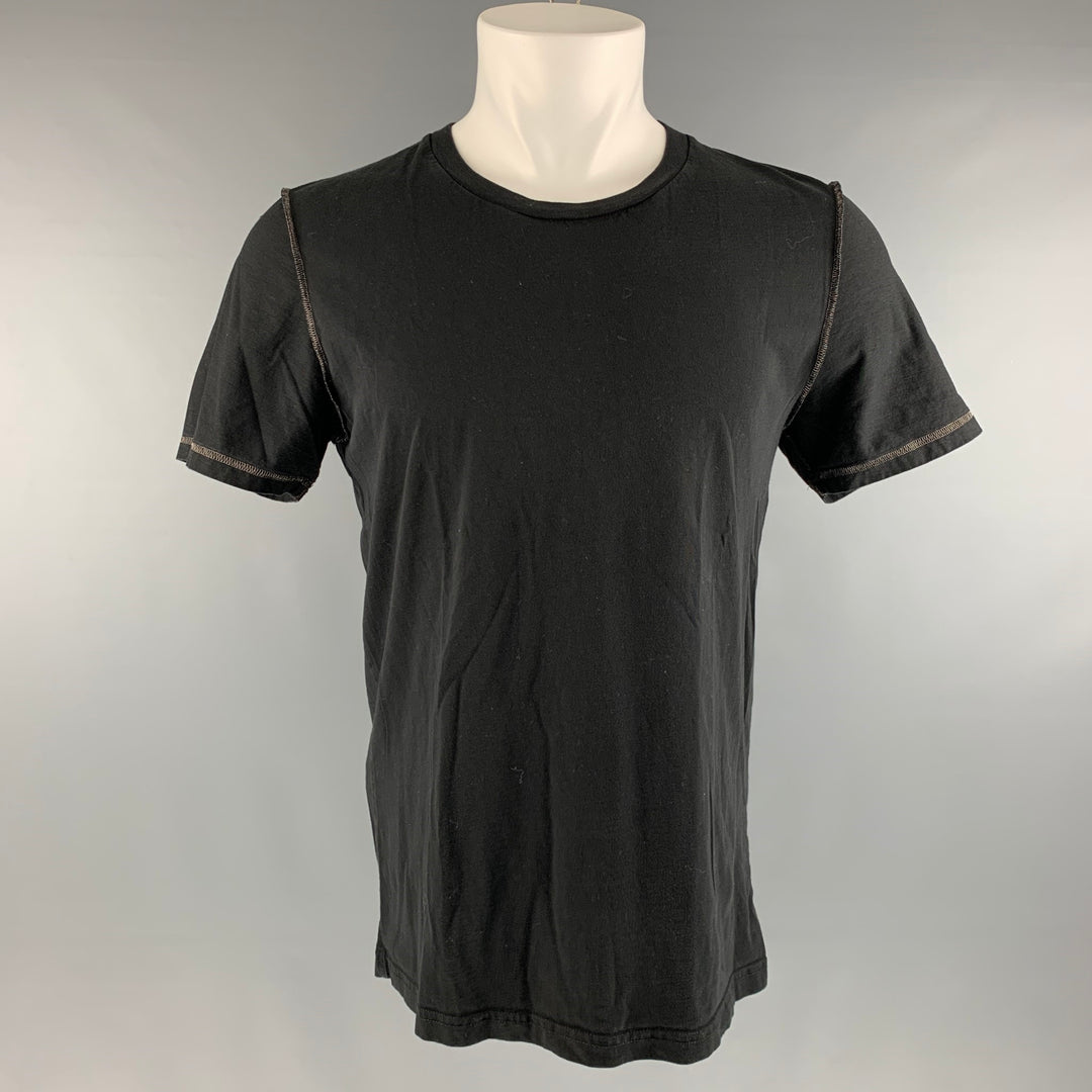 MAISON MARGIELA Size M Black Contrast Stitch Short Sleeve T-shirt