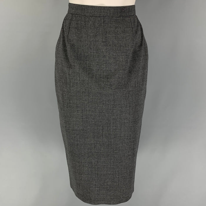 MOSCHINO COUTURE Size 6 Grey Wool Polyamide Heather Mid-Calf Skirt