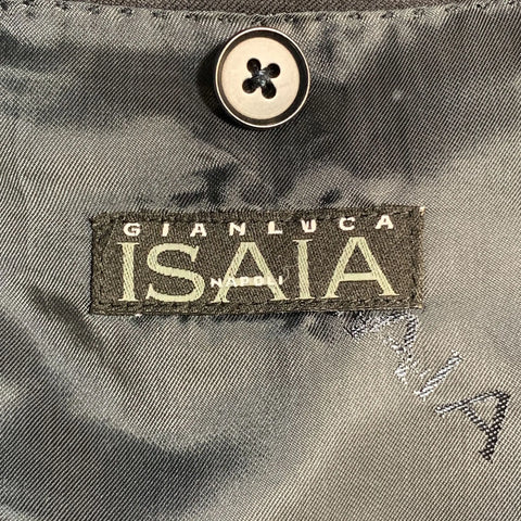 ISAIA 42 Long Black Wool Notch Lapel  Sport Coat ISAIA