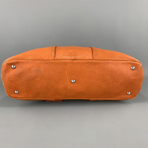 YSL Solid Burnt Orange Leather MUSE Tote Handbag