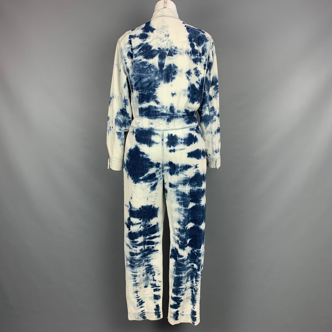 STELLA McCARTNEY SS 2020 Size 4 Blue Cotton Acid-Wash Denim Jumpsuit