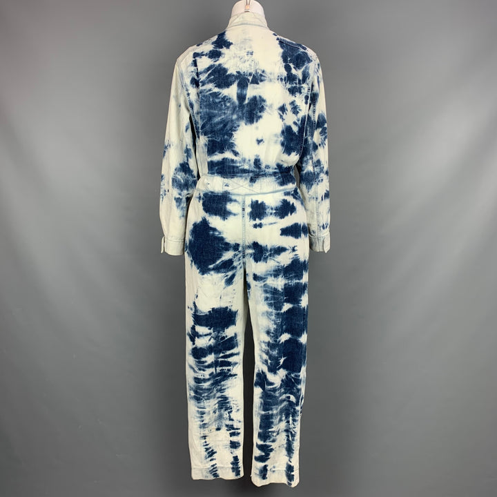 STELLA McCARTNEY SS 2020 Size 4 Blue Cotton Acid-Wash Denim Jumpsuit