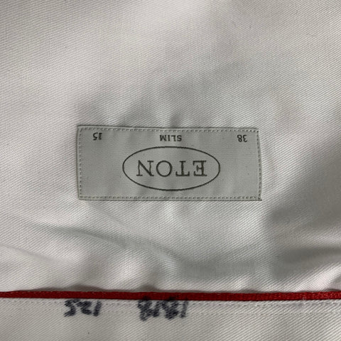ETON Size S White Solid Cotton French Cuff  Long Sleeve Shirt