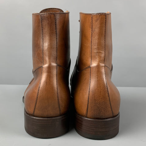 PAUL STUART Size 11 Brown Antique Leather Split Toe Boots