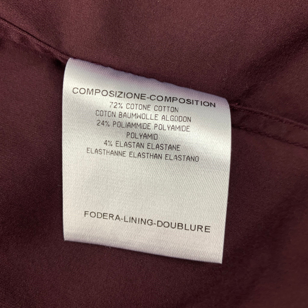 ALEXANDER MCQUEEN Size XS Burgundy Two Toned Cotton Long Sleeve Shirt