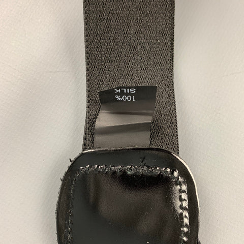 VINTAGE Black Textured Silk Suspenders