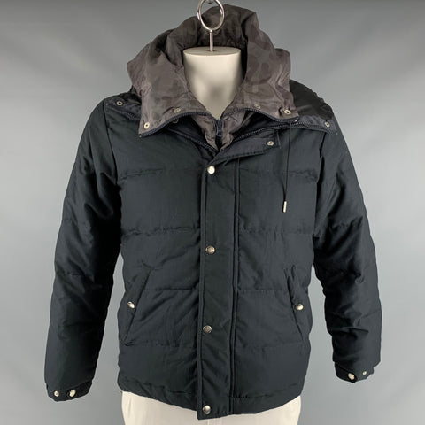 BEAMS Size XL Grey Taupe Mixed Fabrics Polyester Hooded Jacket