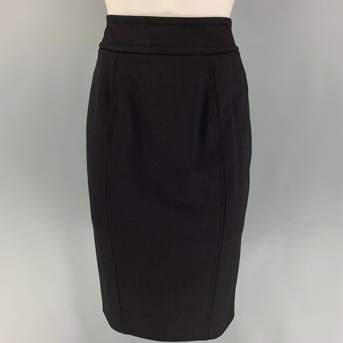 CAROLINA HERRERA Taille 2 Jupe crayon en lycra en laine vierge noire