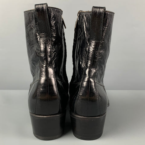 YVES SAINT LAURENT Talla 13 Botas Johnny de cuero acolchado negro