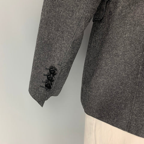EMPORIO ARMANI Taille 42 Manteau de sport en polyamide et laine chinée anthracite