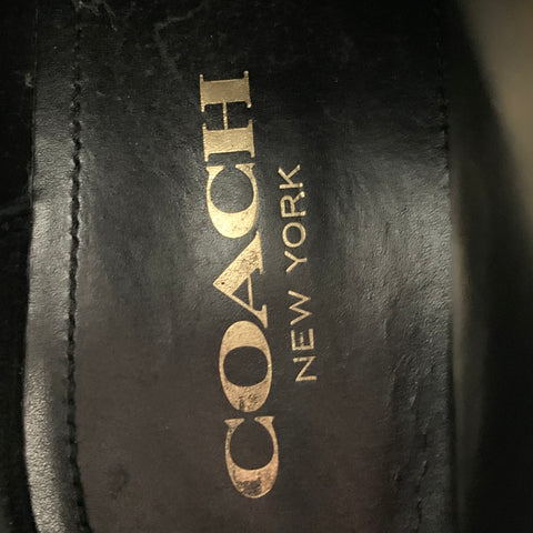 COACH Size 11 Black Leather Belted Ankle Boots