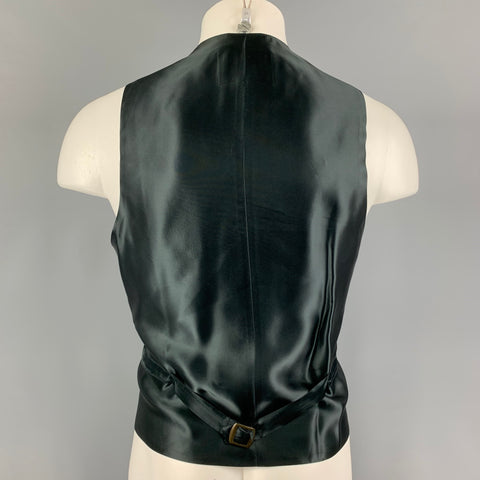 FAVOURBROOK Size 42 Black Gold Embroidery Buttoned Vest