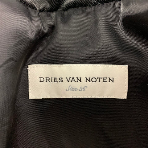 DRIES VAN NOTEN Size 4 Black Beige Faux Fur Quilted Vantom Jacket