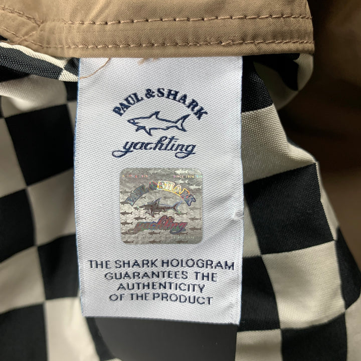 NICK WOOSTER x PAUL & SHARK Size M Tan Mixed Fabrics Polyester / Nylon Belted Trenchcoat