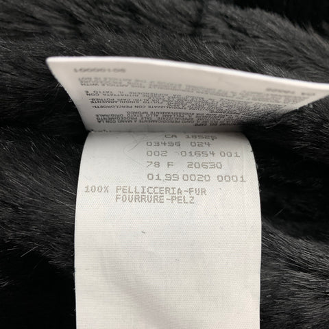 GIORGIO ARMANI Size 40 Black Textured Leather Zip Up Coat