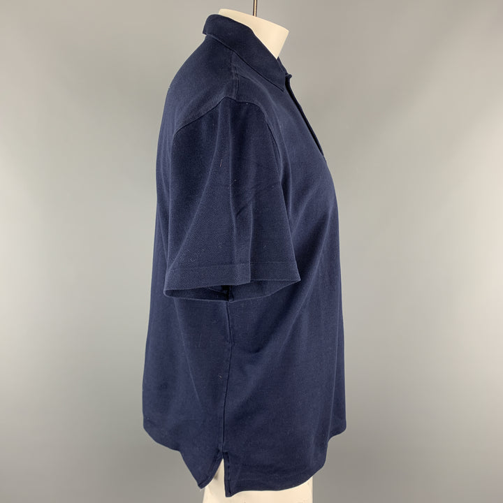 RALPH LAUREN Size L Navy Solid Cotton Buttoned Polo