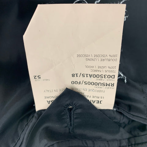 LANVIN Taille 42 Costume à revers cranté en laine noire à simple boutonnage