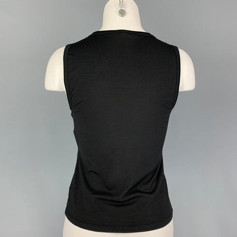 JIL SANDER Size S Black Silk Sleeveless Casual Top