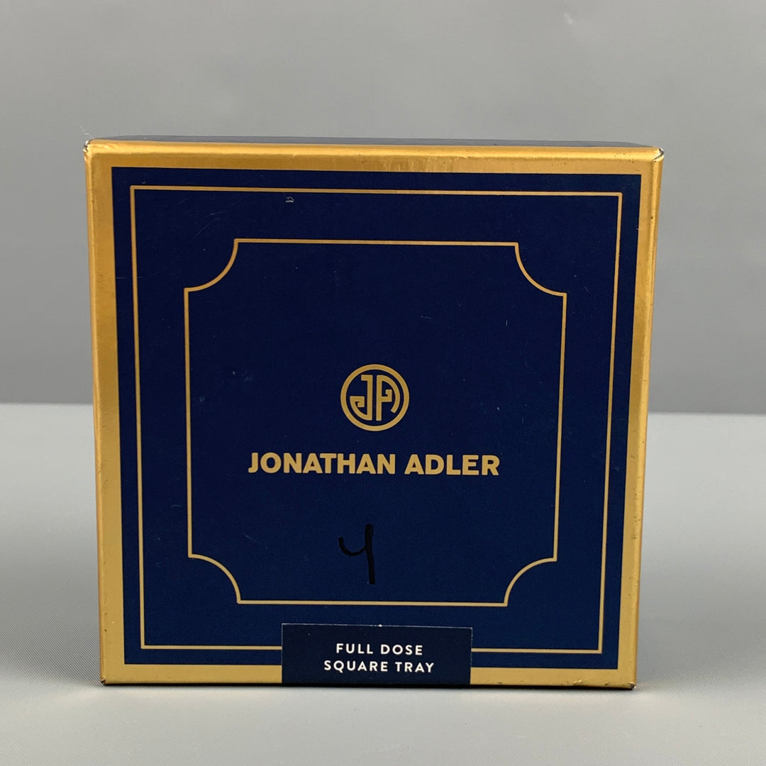 JONATHAN ADLER Blue Gold Red Porcelain Full Dose Square Tray