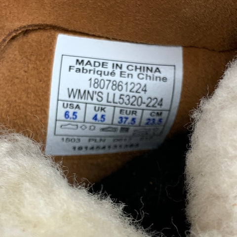 CHLOE Talla 6.5 Botas de materiales mixtos de ante marrón beige