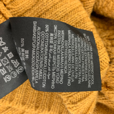 BURBERRY PRORSUM by Christopher Bailey Spring 2012 Size L Yellow Merino Wool / Cotton Turtleneck Sweater