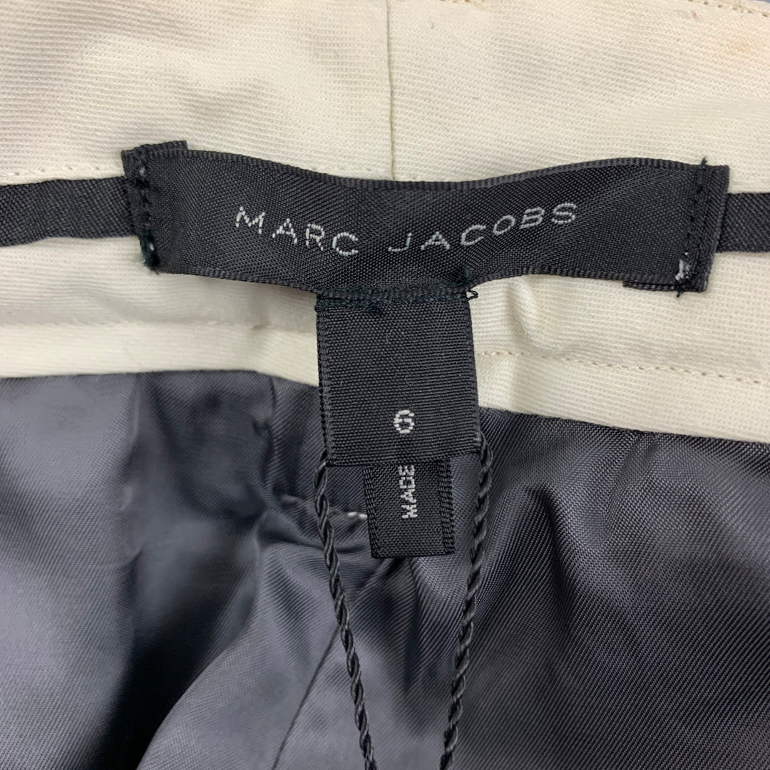 MARC JACOBS Size 6 Grey Taupe Wool Blend Plaid Wide Leg Dress Pants