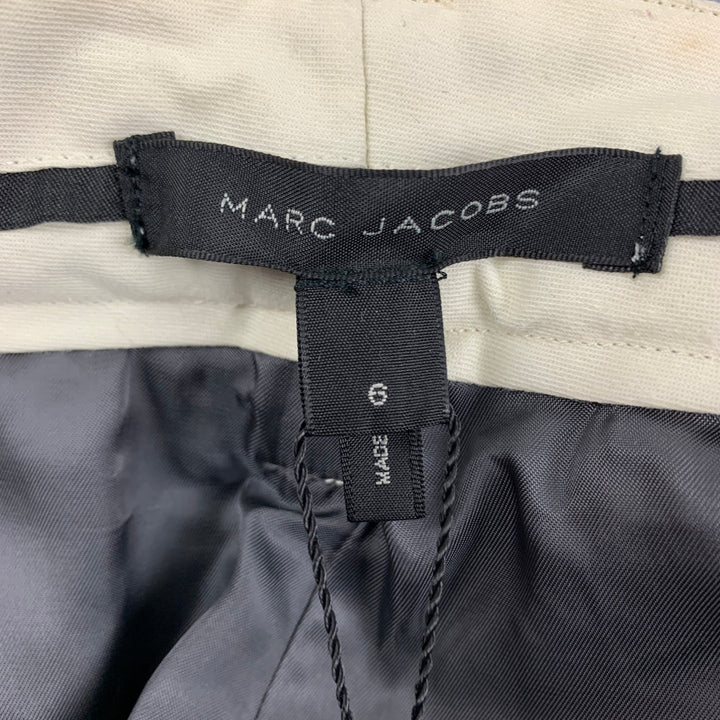 MARC JACOBS Size 6 Grey Taupe Wool Blend Plaid Wide Leg Dress Pants