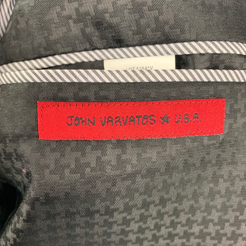 JOHN VARVATOS Size 42 Charcoal White Grey Wool Blend Sport Coat