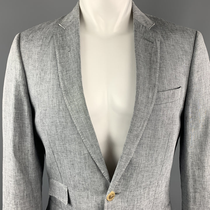 J. CREW 38 Regular Grey Heather Linen Suit