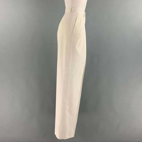 THE ROW Pantalon habillé plissé en coton blanc taille 0