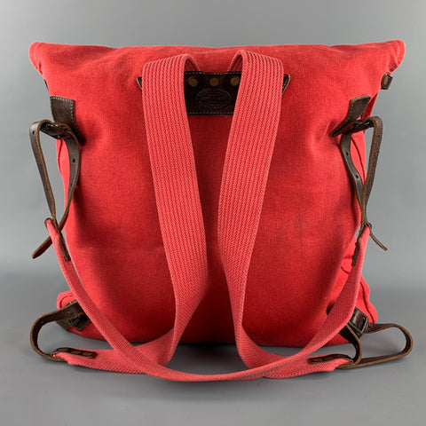RRL by RALPH LAUREN Red Canvas Leather Trim Backpack