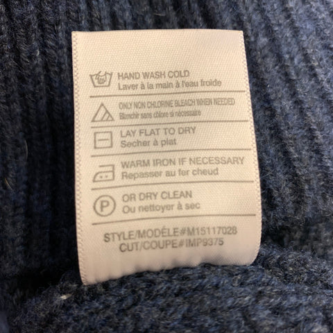 VINCE Size M Navy Textured Wool &  Cashmere Fisherman Sweater