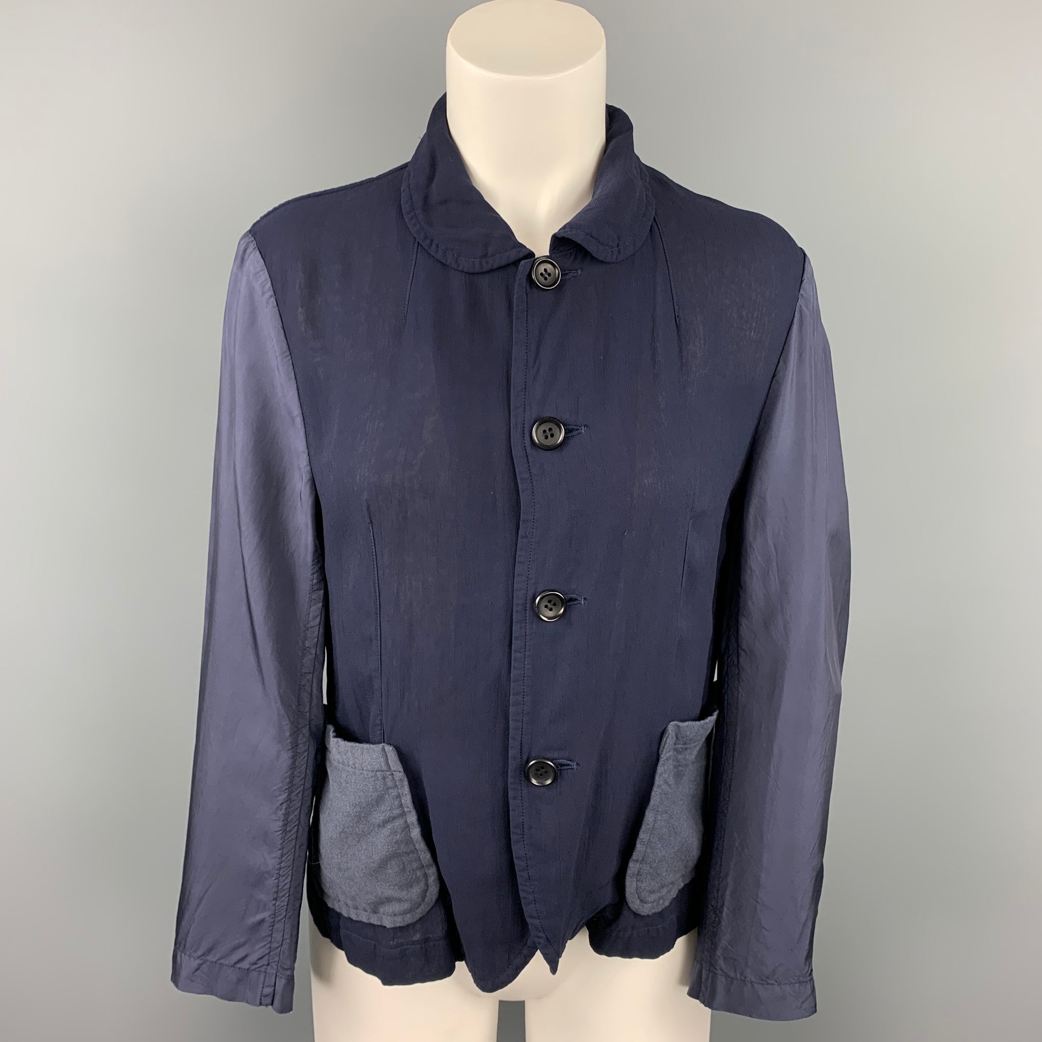 COMME des GARCONS TRICOT Size S Navy Cupro-Wool Jac – Sui Generis