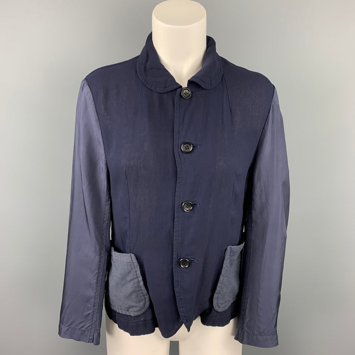 COMME des GARCONS TRICOT Size S Navy Cupro Wool Jacket