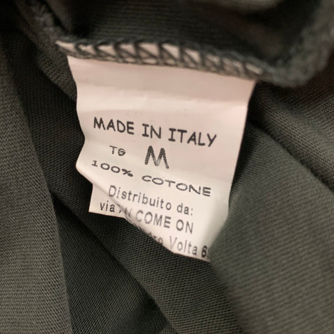 OFFICINA36 Size M Olive Cotton Henley T-shirt