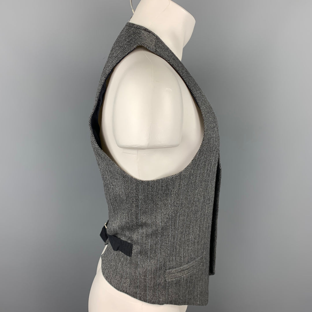 MARC by MARC JACOBS Size M Grey Herringbone Wool Buttoned Vest