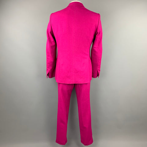 HAIDER ACKERMANN Size 42 Raspberry Wool Notch Lapel Suit