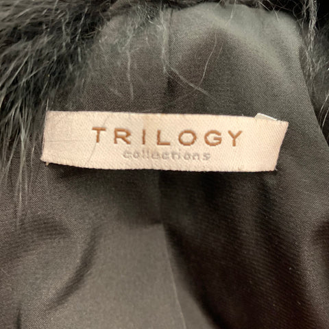 TRILOGY Size M Black Persian Lamb Cropped Jacket