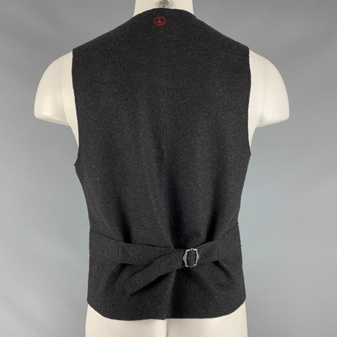 AT.P.CO Size 38 Brown Wool Blend Contrast Stitch Vest