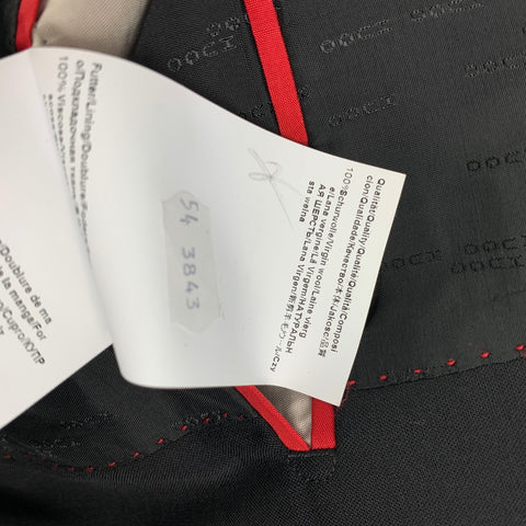 HUGO by HUGO BOSS Size 44 Black Virgin Wool Notch Lapel Suit