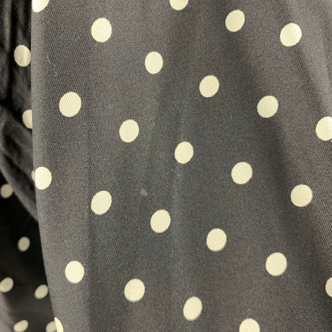 RALPH LAUREN Size L Black White Polka Dot Silk Button Up Long Sleeve Shirt