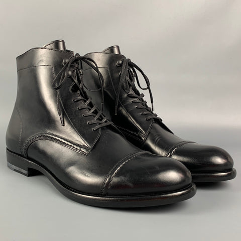 HARRYS OF LONDON Taille 8 Noir Cap Toe Bottines Guy