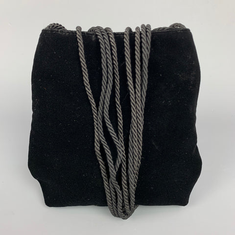GIORGIO ARMANI Black Velvet Tassel & Crystal Strap Mini Bag