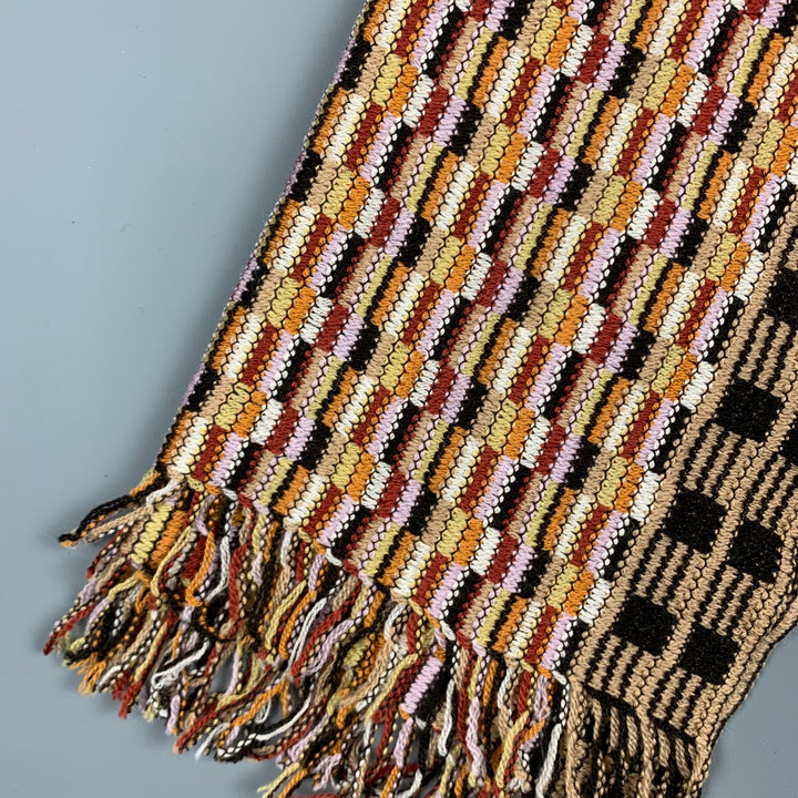 MISSONI Sciarpe Beige & Brown Knitted Wool / Silk Scarf