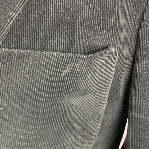 MARC JACOBS Size 40 Black Corduroy Cotton Notch Lapel Suit