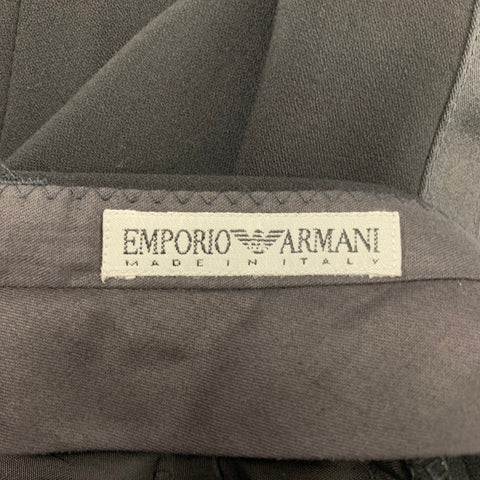 EMPORIO ARMANI Size 32 Black Wool Tuxedo Dress Pants