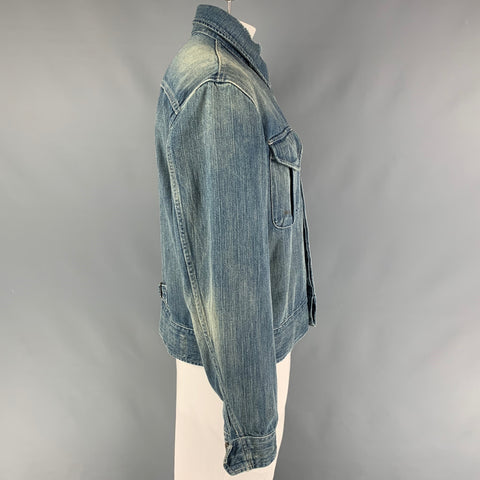 RRL by RALPH LAUREN Chaqueta vaquera de algodón desgastada azul talla XL