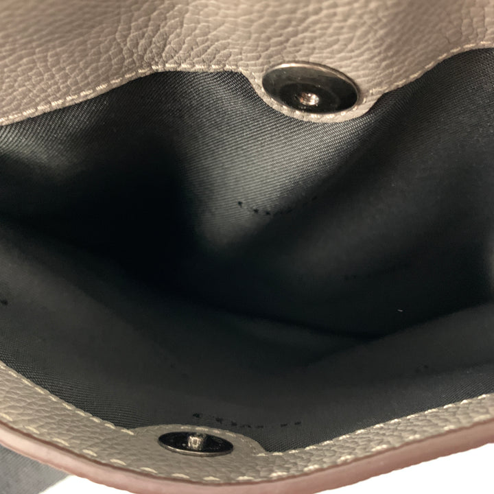 COACH Grey Black Pebble Grain Leather Cross Body Bag